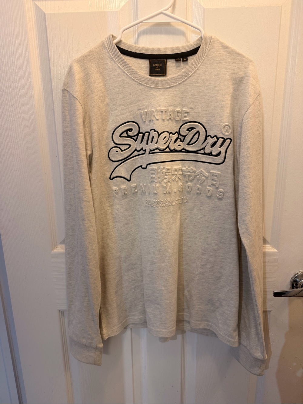 Superdry Vintage Logo Long Sleeve Shirt - Light Gray